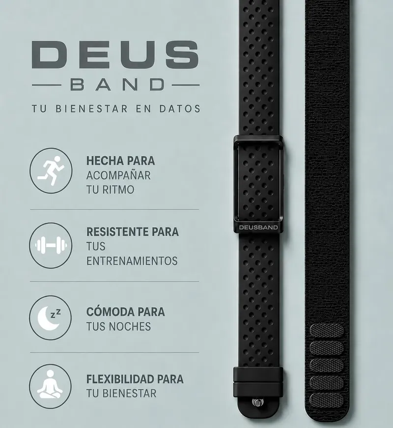 DEUS Band negra — smartband de salud color negro